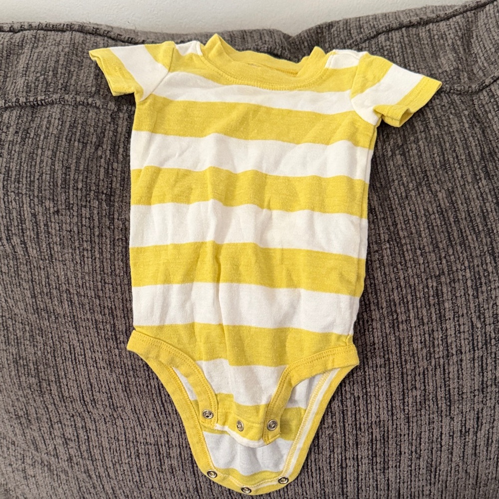 Carter's Yellow and White Striped Bodysuit